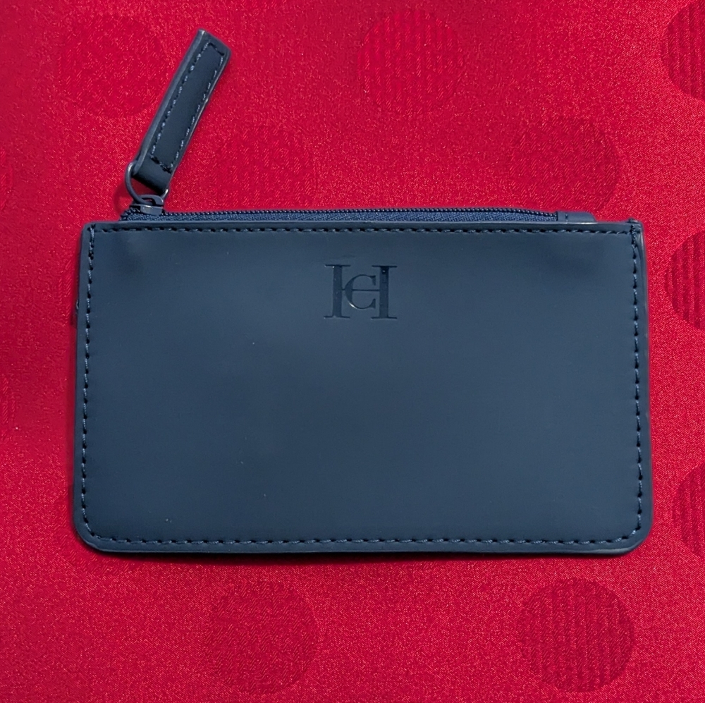 🆕 Carolina Herrera Good Girl Navy Blue Card Holder Coin Purse Small Wallet